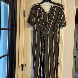 Anthropologie Beachgold olive green jumpsuit